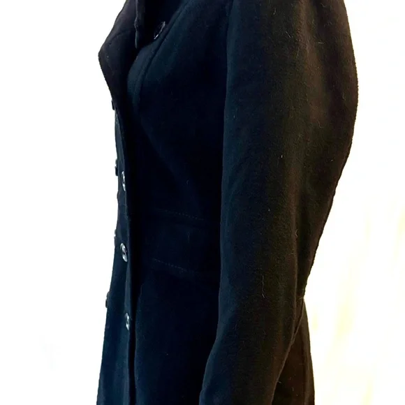 H&M Double Breasted Black Pea Coat - Picture 5 of 6